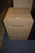 *Light Oak Three Drawer Side Cabinet
