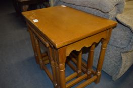 Light Oak Nest of Three Tables