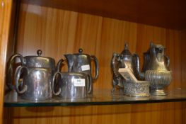 Silver Plated Tea Service and Plated Coffee Pots