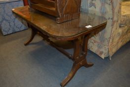 Mahogany Veneered Coffee Table with Glass Top