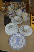 Oriental Tea Set, Figurines and a Collector's Plate
