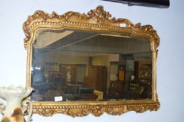 Ornate Gilt Metal Framed Bevelled Edge Wall Mirror