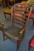 Beech Framed Slatback Rocking Chair