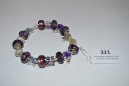 925 Silver Beaded Charm Bracelet