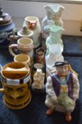 Collection of Toby Jugs, Shaving Mug and Steins