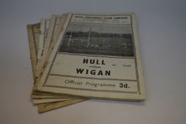 Collection of Six 1960's Hull FC Rugby League Programmes