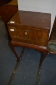 Walnut Veneered Sewing Box on Cabriole Legs