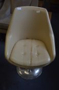 Cream Leatherette Egg Chair on Chrome Base