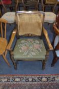 Beech Framed Cane Back Armchair