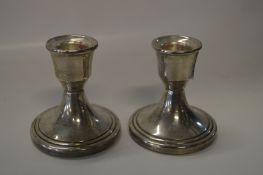 Pair of Small Silver Candlesticks 