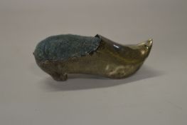 Hallmarked Silver Pin Cushion in the Form of a Clog