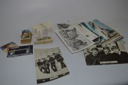 Collection of Postcards, Cigarette Cards and Tea Cards Including Two Beatles Postcards