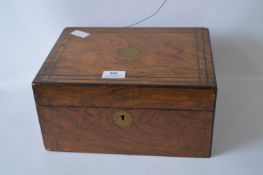 Burr Walnut Brass Inlaid Box