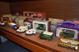 Diecast Model Vehicles Including Coca-Cola and Days Gone