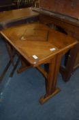Oak Based, Walnut Topped Inlaid Occasional Table