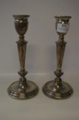 Pair of Tall Silver Candlesticks 