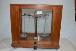 Mahogany Cased Chemists Scales