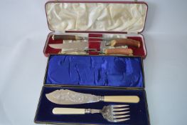 Two Cased Carving Set