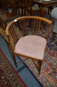 Edwardian Mahogany Inlaid Corner Chair