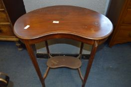 Mahogany Inlaid Kidney Shaped Occasional Table