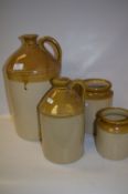 Two Stoneware Jugs and Two Jars