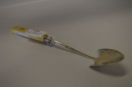 Silver Scoop Spoon with Bone Handle 