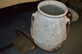 Cast Iron Pan Hanging Stand and a Galvanised Pot
