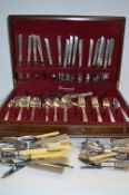 Canteen of Silver Plated Cutlery and a Tin of Cutlery