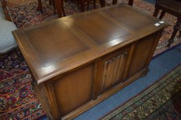 Oak Blanket Box with Linen Fold Panels