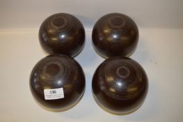 Set of Four Lignum Vitae Bowls