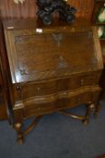 Oak Serpentine Fronted Bureau