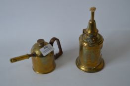 French Brass Oil Lamp and Another Brass Oil Lamp