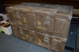 Two Metal Ammunition Boxes
