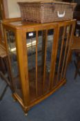 Walnut Veneered Display Cabinet