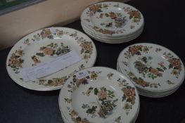 Wedgwood Eastern Flowers Dinner Plates Nineteen Pieces