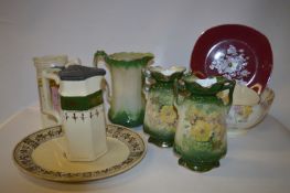 Collection of Pottery; Vases, Meat Plate, Bowls and Jugs