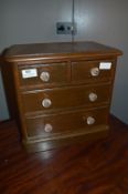 Miniature Pine Chest of Drawers with Glass Handles