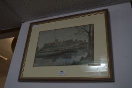 Framed Colour Painted Engraving on Silk 