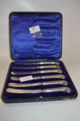 Cased Set of Six Silver Handled Knives