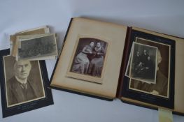 Victorian Photograph Album with Portrait Cards and Photo Cards Relating to Gainsborough