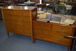 Edwardian Inlaid Four Height and Three Height Mahogany Chests of Drawers