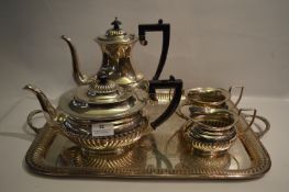 Silver Plated Tea Set on Tray