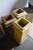 THree Limestone Chimney Pots