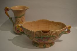 Arthur Wood Floral Patterned Jardiniere and Jug