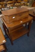 Oak Foldover Topped Tea Trolley and a Toilet Mirror Base