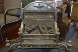 Polished Steel Electric Georgian Style Coal Effect Fire