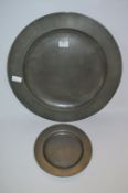 Pewter Wall Charger and a Pewter Plate