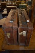 Two Leather Suitcases