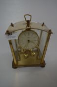 Brass and Glass Cased Kora Anniversary Clock