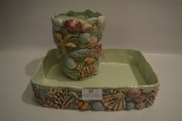 Beswick Shell Design Dish and Vase